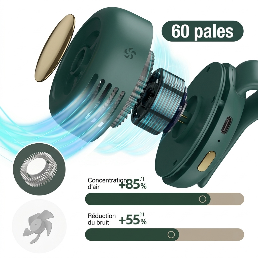 Mini-Whirlwind ventilateur portable trois vitesses
